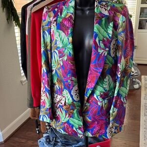 Zara Vibrant Tropical Print Blazer
